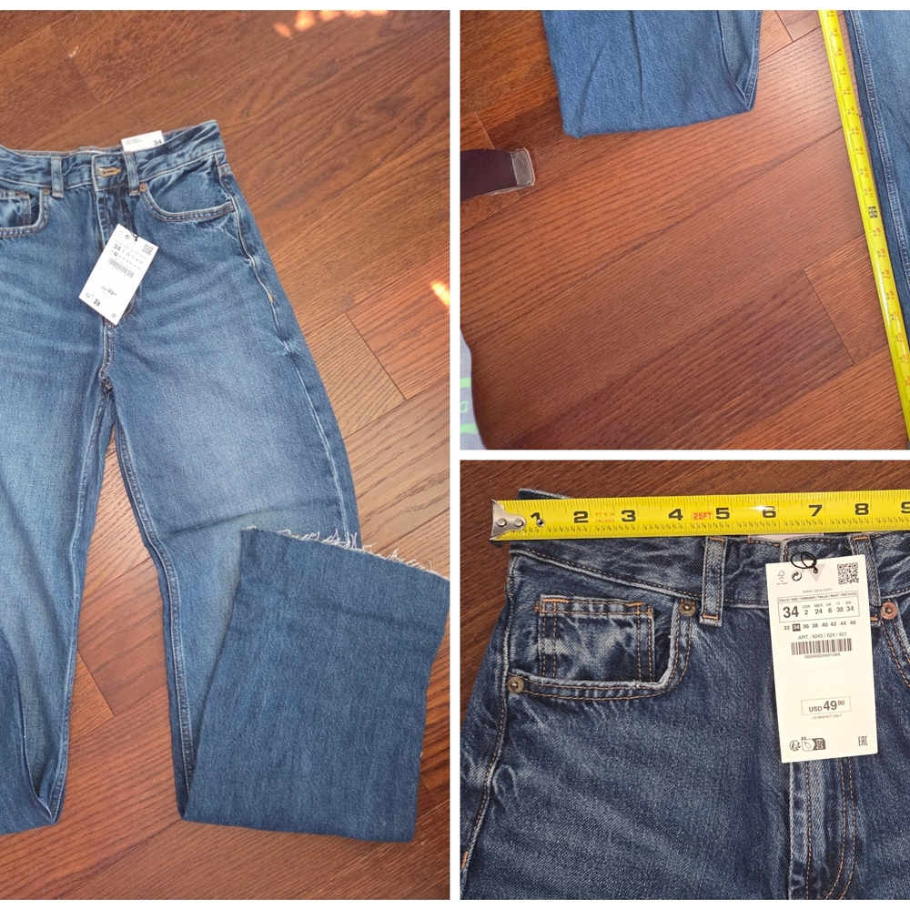 Zara Dark Blue Denim Pants